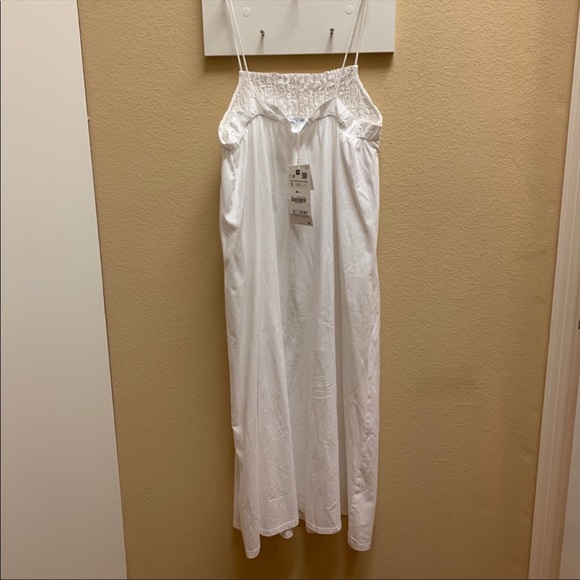 Zara Elasticized White Dress Small - Picture 10 of 12